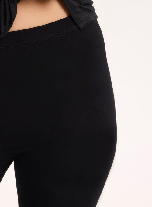 Legging Noir en Viscose et Élasthanne - MAJESTIC FILATURES