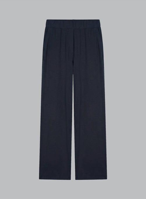 Hose aus Viskose/Elasthan in Marineblau - MAJESTIC FILATURES