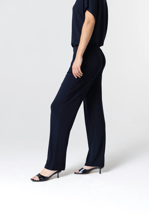 Pantalon Marine en Viscose / Elasthanne - MAJESTIC FILATURES