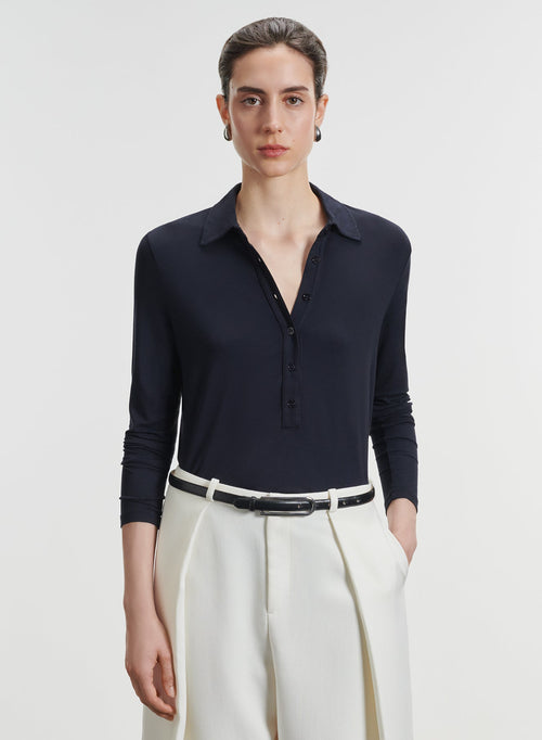 Camisa polo de viscosa y elastano - MAJESTIC FILATURES