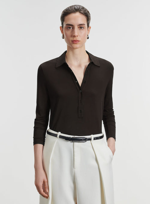 Camisa polo de viscosa y elastano - MAJESTIC FILATURES