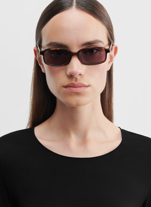 Camiseta cuello redondo Seconde Peau Negra Manga Larga Viscosa y Elastano - MAJESTIC FILATURES