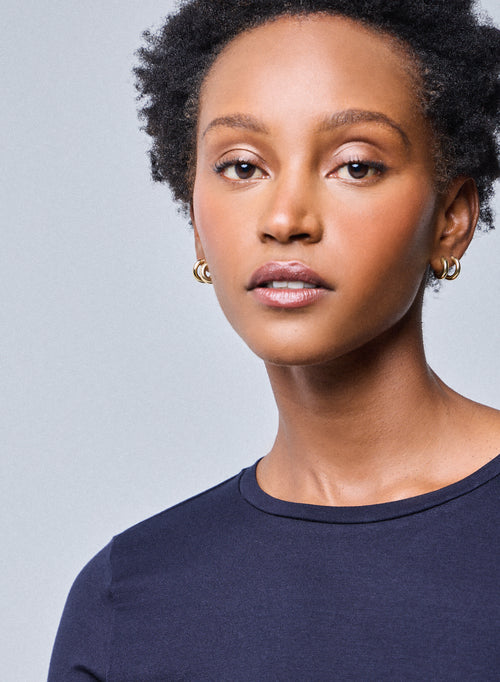 Camiseta Ally cuello redondo de Viscosa / Elastano - MAJESTIC FILATURES