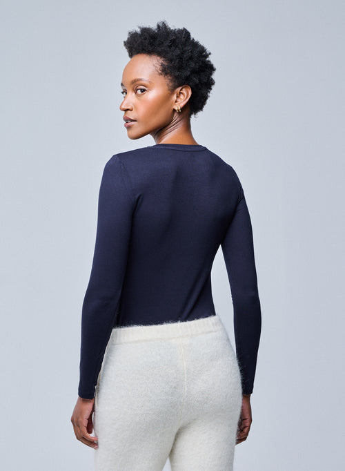 Camiseta Ally cuello redondo de Viscosa / Elastano - MAJESTIC FILATURES