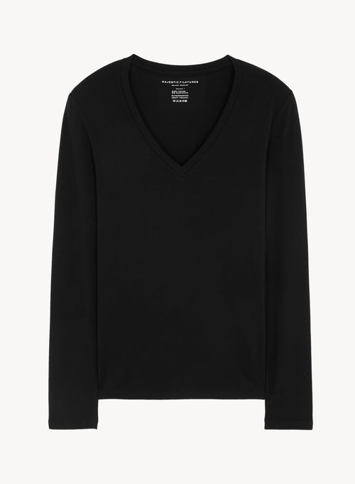 Camiseta de viscosa y elastano - MAJESTIC FILATURES