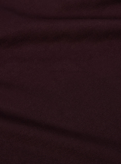 T-shirt Aubergine Col V Manches Courtes en Viscose et Élasthanne - MAJESTIC FILATURES