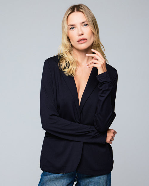 Veste Marine Veste Manches Longues en Viscose / Elasthanne - MAJESTIC FILATURES