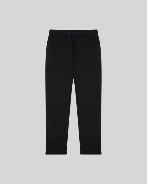 Black Daphne cuffed hem pants in Viscose / Elastane  - MAJESTIC FILATURES