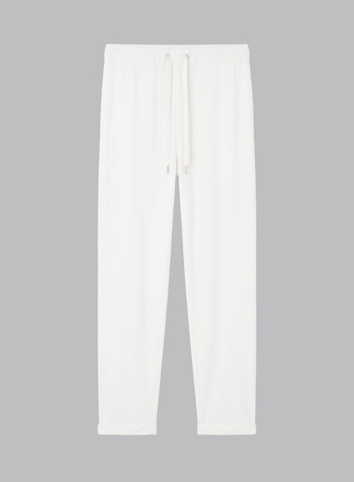 Pantalon Blanc en Viscose / Élasthanne - MAJESTIC FILATURES