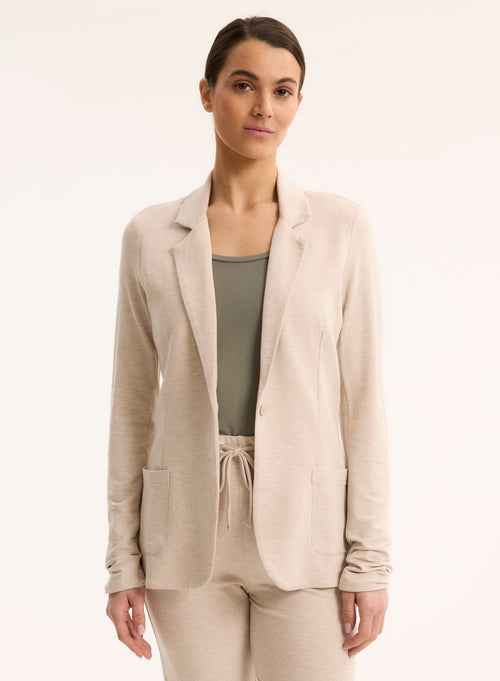 Veste Beige Manches Longues en Viscose / Elasthanne - MAJESTIC FILATURES