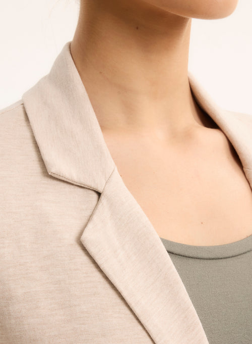 Chaqueta de manga larga beige en viscosa / elastano - MAJESTIC FILATURES