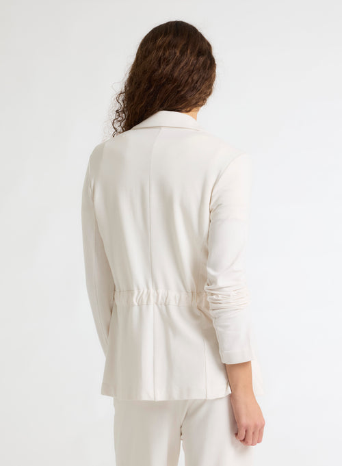 Veste Blanche Col V Manches Longues - MAJESTIC FILATURES