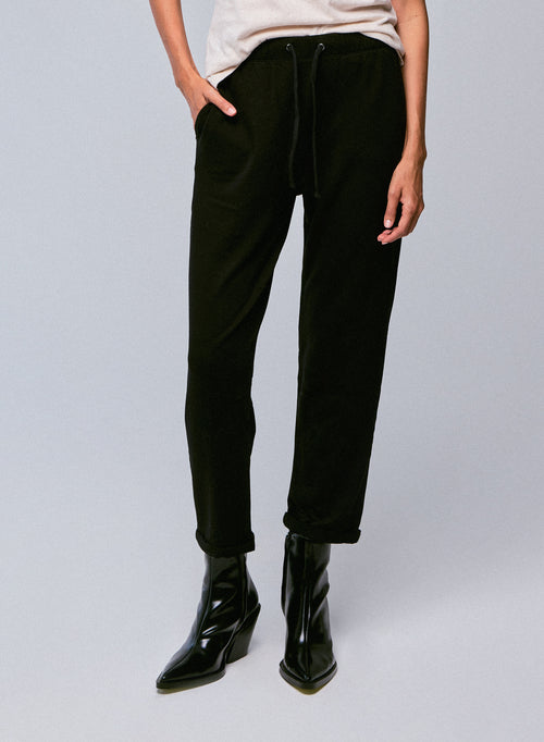 Black Pants with Pockets in Viscose and Elastane - MAJESTIC FILATURES
