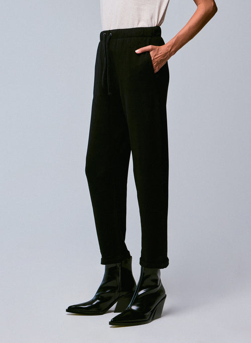 Black Pants with Pockets in Viscose and Elastane - MAJESTIC FILATURES