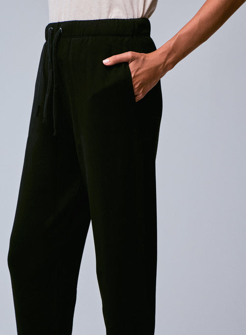 Black Pants with Pockets in Viscose and Elastane - MAJESTIC FILATURES