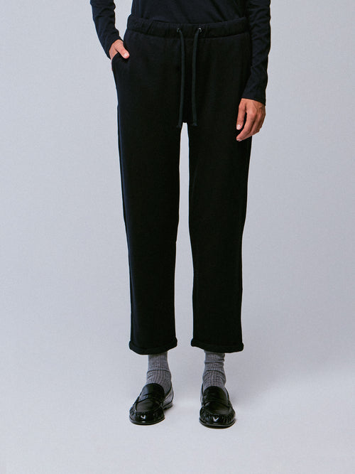 Navy Trousers with Viscose and Elastane Pockets - MAJESTIC FILATURES
