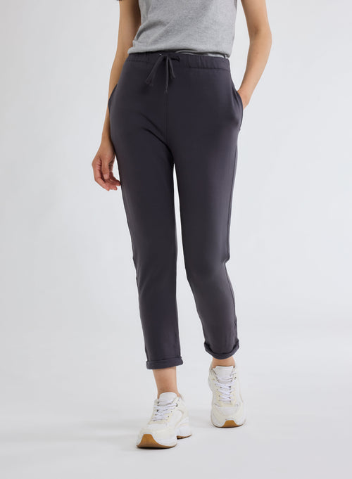 Pantalon Gris en molleton de Viscose et Élasthanne - MAJESTIC FILATURES