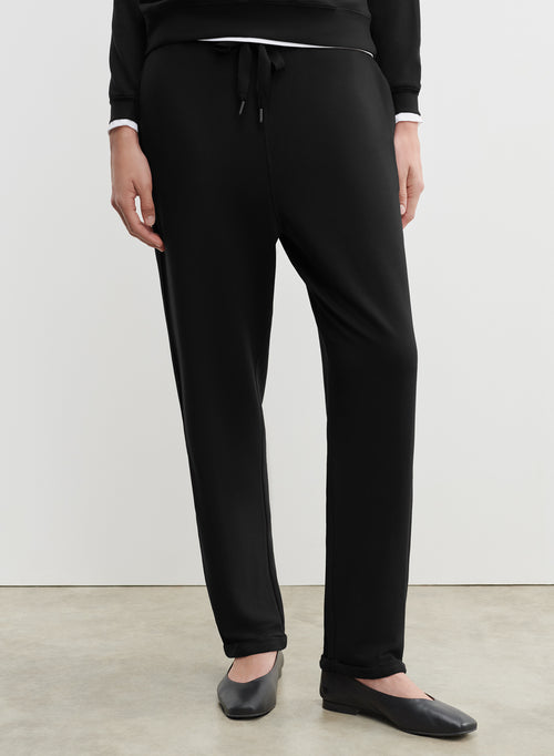 Black Pants with Pockets in Viscose and Elastane - MAJESTIC FILATURES