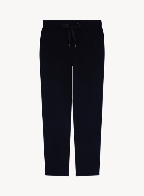 Marineblaue Hose mit Taschen aus Viskose / Elasthan - MAJESTIC FILATURES