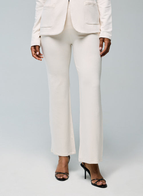 Pantalon Blanc en Viscose / Elasthanne - MAJESTIC FILATURES