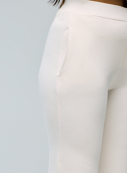 Pantalon Blanc en Viscose / Elasthanne - MAJESTIC FILATURES