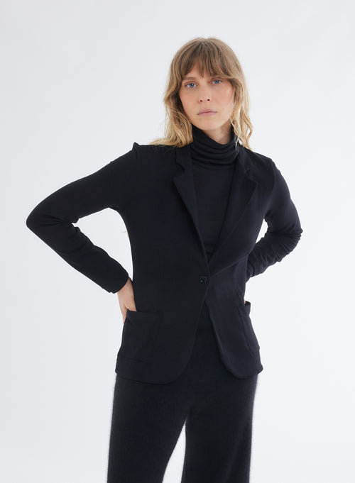 Diane 1-button jacket in Viscose / Elastane - MAJESTIC FILATURES