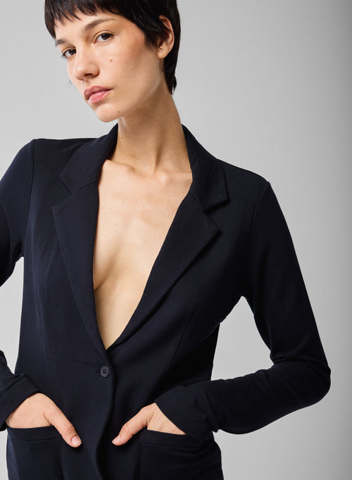 Marine Jacke Lange Ärmel Jacke aus Viskose / Elasthan - MAJESTIC FILATURES