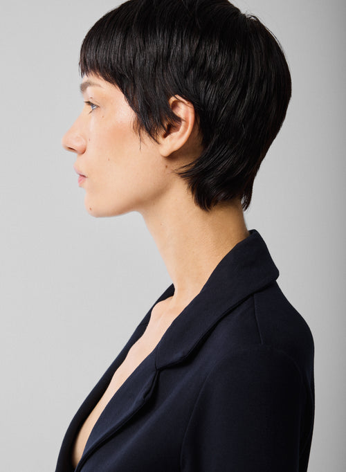 Marine Jacke Lange Ärmel Jacke aus Viskose / Elasthan - MAJESTIC FILATURES