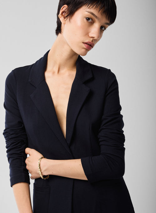 Marine Jacke Lange Ärmel Jacke aus Viskose / Elasthan - MAJESTIC FILATURES