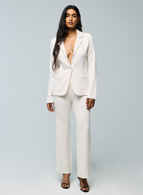 Weiße langärmelige Jacke aus Viskose / Elasthan - MAJESTIC FILATURES