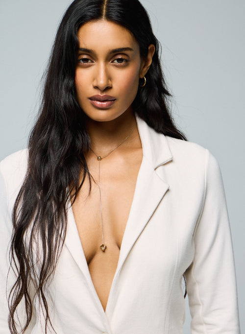 Weiße langärmelige Jacke aus Viskose / Elasthan - MAJESTIC FILATURES