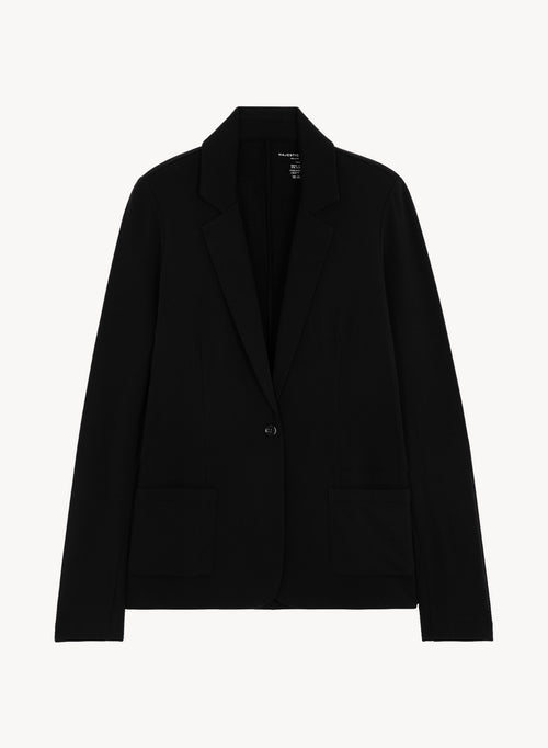 Black Jacket Long Sleeves in Viscose / Elastane - MAJESTIC FILATURES