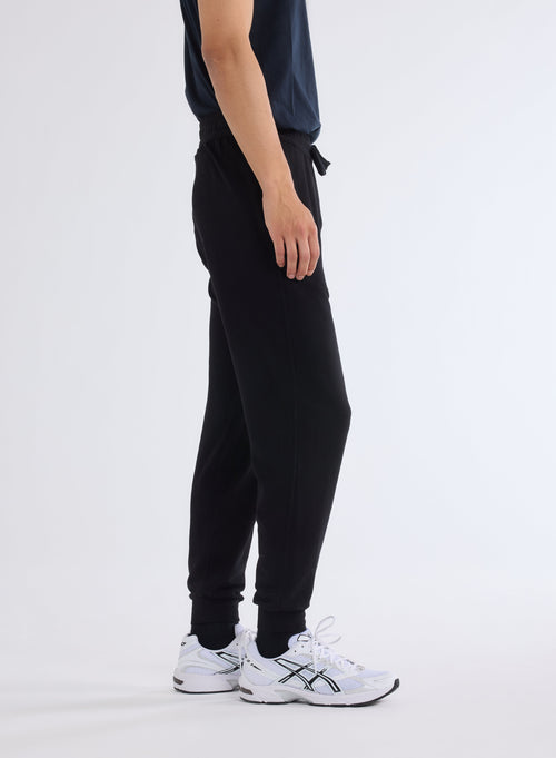 Black Viscose and Elastane Trousers - MAJESTIC FILATURES