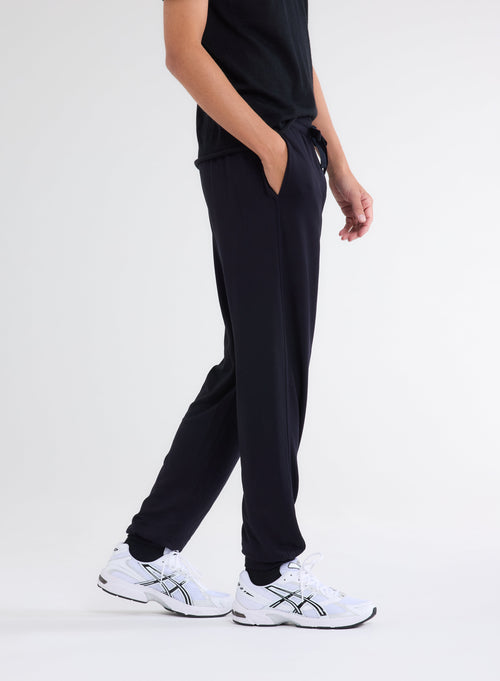 Navy Viscose and Elastane Trousers - MAJESTIC FILATURES