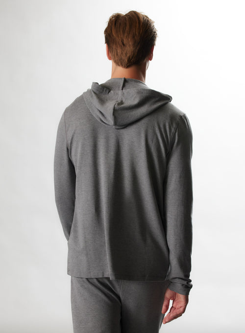 Viskose / Elasthan Kapuzenpullover mit Fleecefutter - MAJESTIC FILATURES