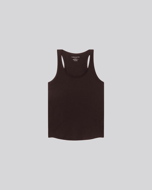 Lila ärmelloses Tanktop mit U-Ausschnitt aus Baumwolle / Kaschmir - MAJESTIC FILATURES