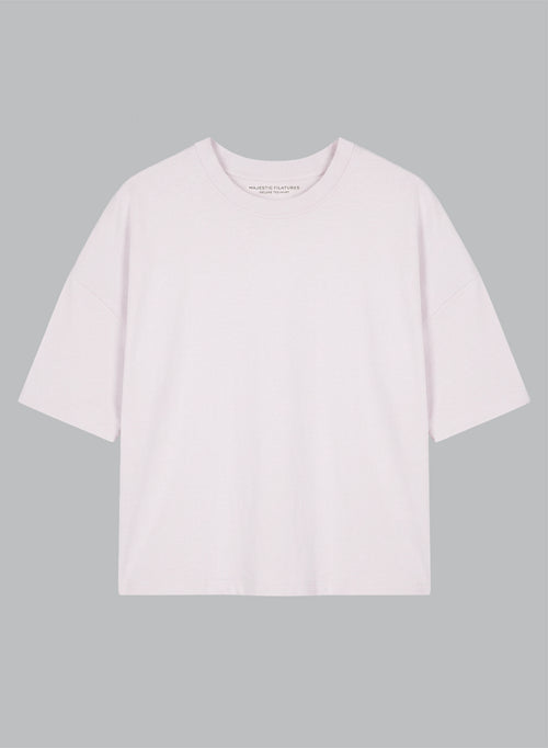 T-shirt Rose Col Rond Manches Courtes en Coton Organique - MAJESTIC FILATURES