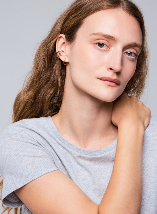 T-shirt Gris Jamie Col Rond Manches Courtes en Coton organique - MAJESTIC FILATURES