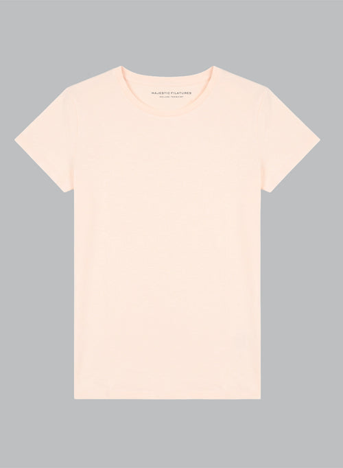 Camiseta Jamie Pétalo cuello redondo manga corta en algodón orgánico - MAJESTIC FILATURES