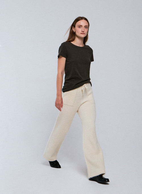 T-shirt Vert Jamie Col Rond Manches Courtes en Coton organique - MAJESTIC FILATURES