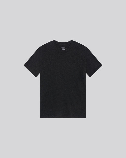 Black Round Neck Short Sleeve T-shirt in Deluxe Cotton - MAJESTIC FILATURES