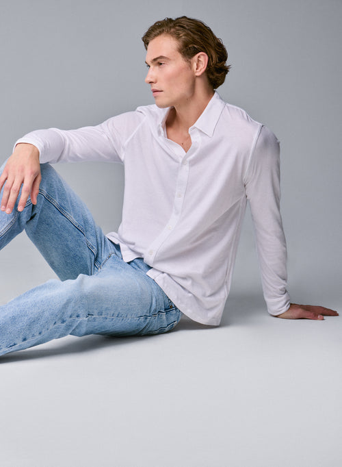 Camisa Manga Larga Blanca HOMBRE Majestic Filatures – MAJESTIC