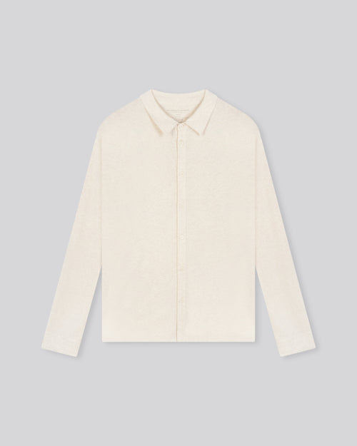 Camisa beige Camisa de manga larga en algodón orgánico - MAJESTIC FILATURES