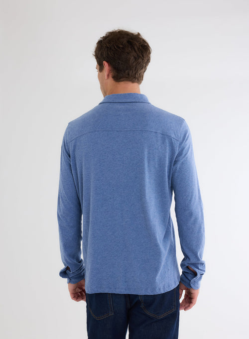 Camisa azul de manga larga - MAJESTIC FILATURES