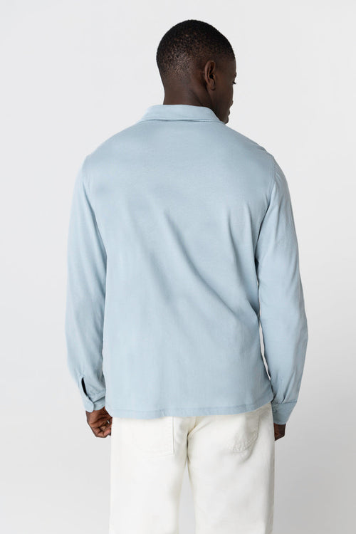 Chemise Bleu Clair Col Chemise Manches Longues en Coton Organique - MAJESTIC FILATURES