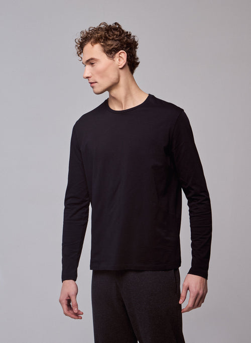 James Deluxe Cotton long sleeve round neck T-shirt - MAJESTIC FILATURES