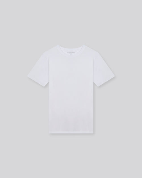 Deluxe Cotton White Short Sleeve Crew Neck T-Shirt - MAJESTIC FILATURES