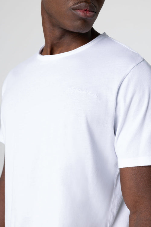 T-Shirt mit Rundhalsausschnitt und kurzen Ärmeln aus Bio-Baumwolle in Weiß - MAJESTIC FILATURES