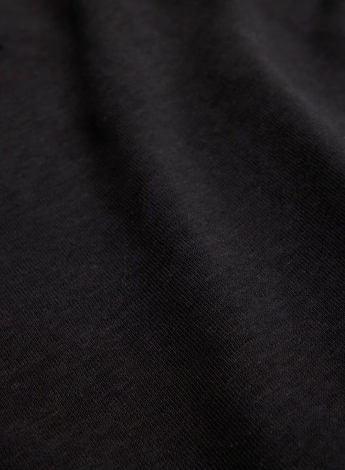 Black Linen / Elastane Elbow Sleeve Shirt - MAJESTIC FILATURES