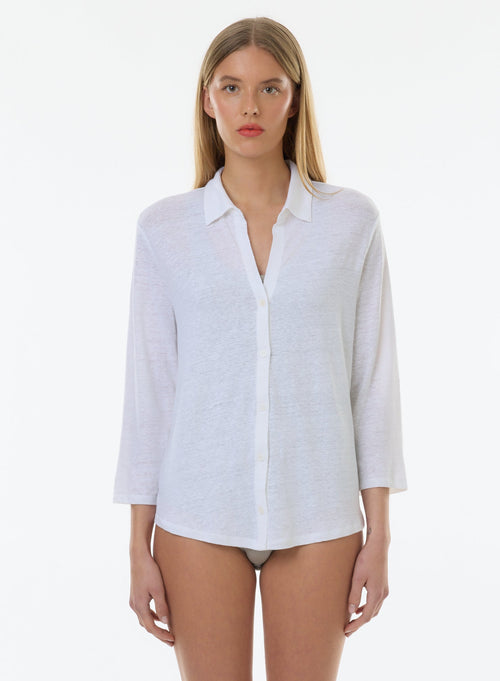 Chemise Blanche Manches 3/4 - MAJESTIC FILATURES